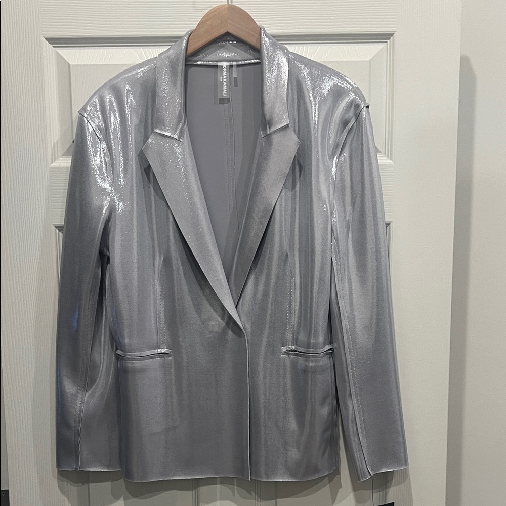 Norma Kamali Metallic oversized Silver Blazer